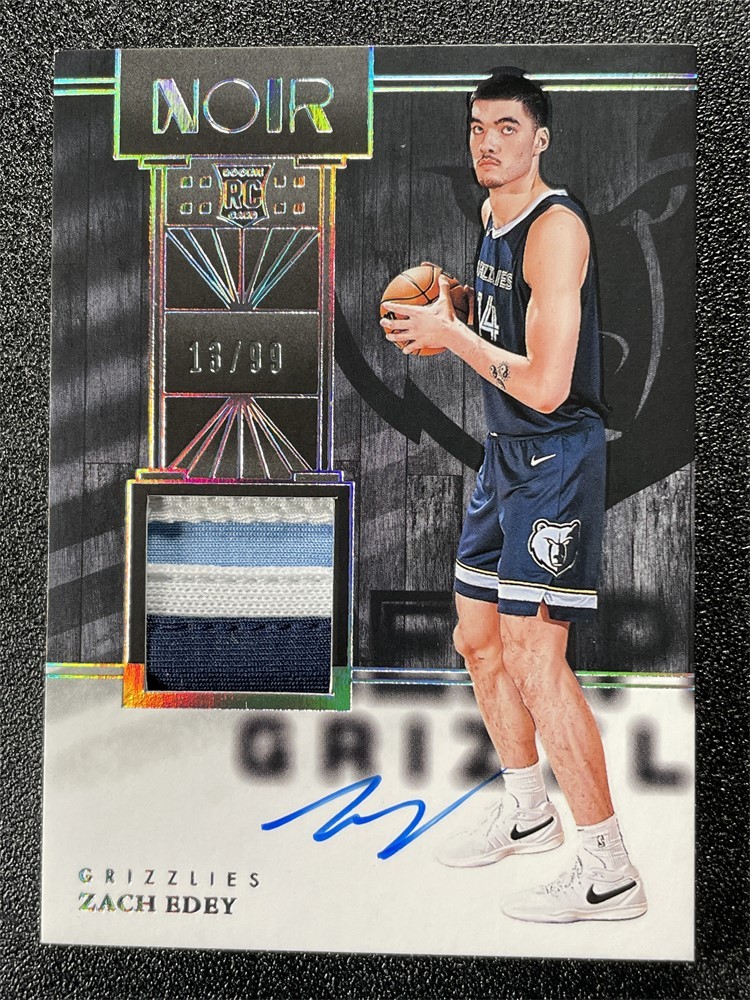 2024-25 Panini Noir Zach Edey RC Rookie Patch AutoGraphs Color /99