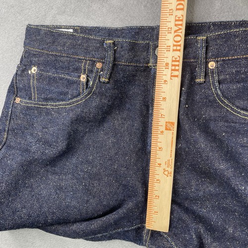 Japanese Selvedge Denim Mens 34 ONI Jeans 266 Asphalt Secret Kabuki Weft Slubby - Picture 20 of 23