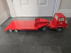 Vintage 1960s Tonka USA Red Truck Delivery Trailer Pressed Metal Rare Toy VGC
