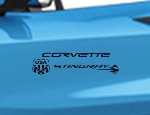 CORVETTE STINGRAY FLAG vinyl Decal Racing Stripes qty 2 (Fits Chevy Corvette C8) - Foto 6 di 23