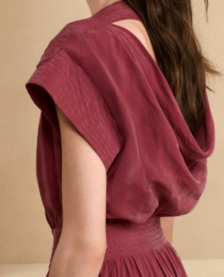 ZARA WOMAN SRPLS MIDI DRESS FRNC DRSS 14 WINE 2789/201/660