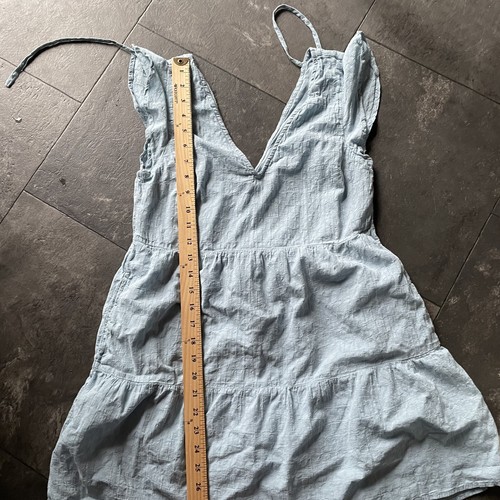 Abercrombie & Fitch Girls Dress Size XS Blue Ruffled Tie Back Detail Mid Length - Picture 4 of 9