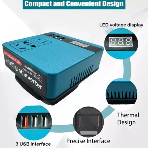 120W Power Inverter For Makita LXT 18V Battery Convert to AC 220-230V w/3 USB - Picture 3 of 12