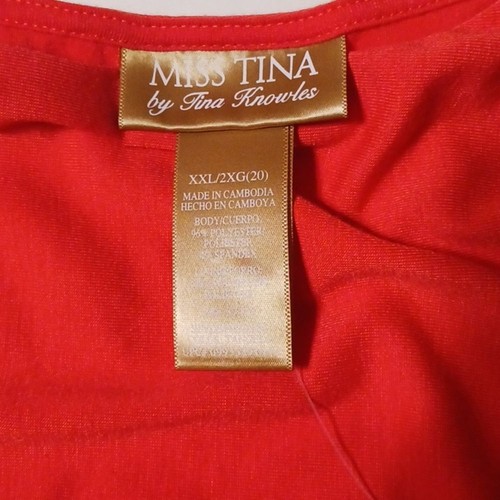 Miss Tina by Tina Knowls XXL Orange Layered Dress #108 New - Picture 8 of 11