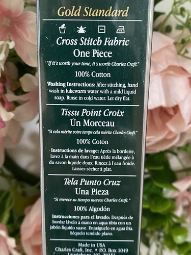 Charles Craft Standard 14 Count Cross Stitch Aida Fabric 15"X18" Platinum NIB - Picture 5 of 23