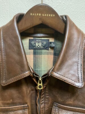 シングルライダースRRL FENTON LEATHER JACKETこげ茶