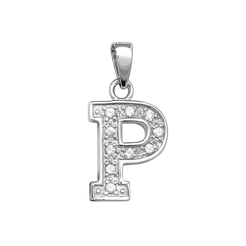 Sterling Silver Cubic Zirconia Set Initial Pendant A-Z Alphabets-Gift Boxed 15mm - Picture 20 of 28