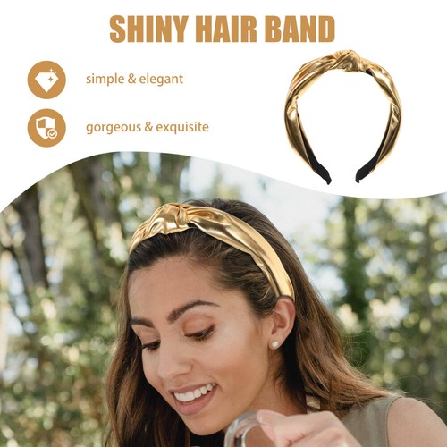 Metallic Fabric Headband Headband Cross Knot Knotted Headbands Women - Picture 3 of 12