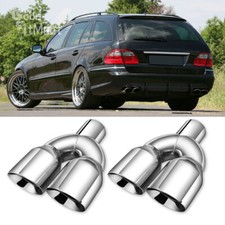 For Mercedes-Benz E-Class Exhaust Dual Pipe Tip 2.5" in 3.5'' out 9.5'' Length
