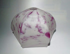 Vintage Art Deco Pink & White Mottled Glass Light Lamp Shade, Hexagonal 6 Sided