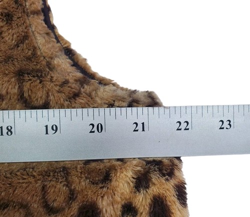 Anthony Richards Reversible Vest Womens Large Animal Print Faux Fur Brown Casual - Picture 7 of 8