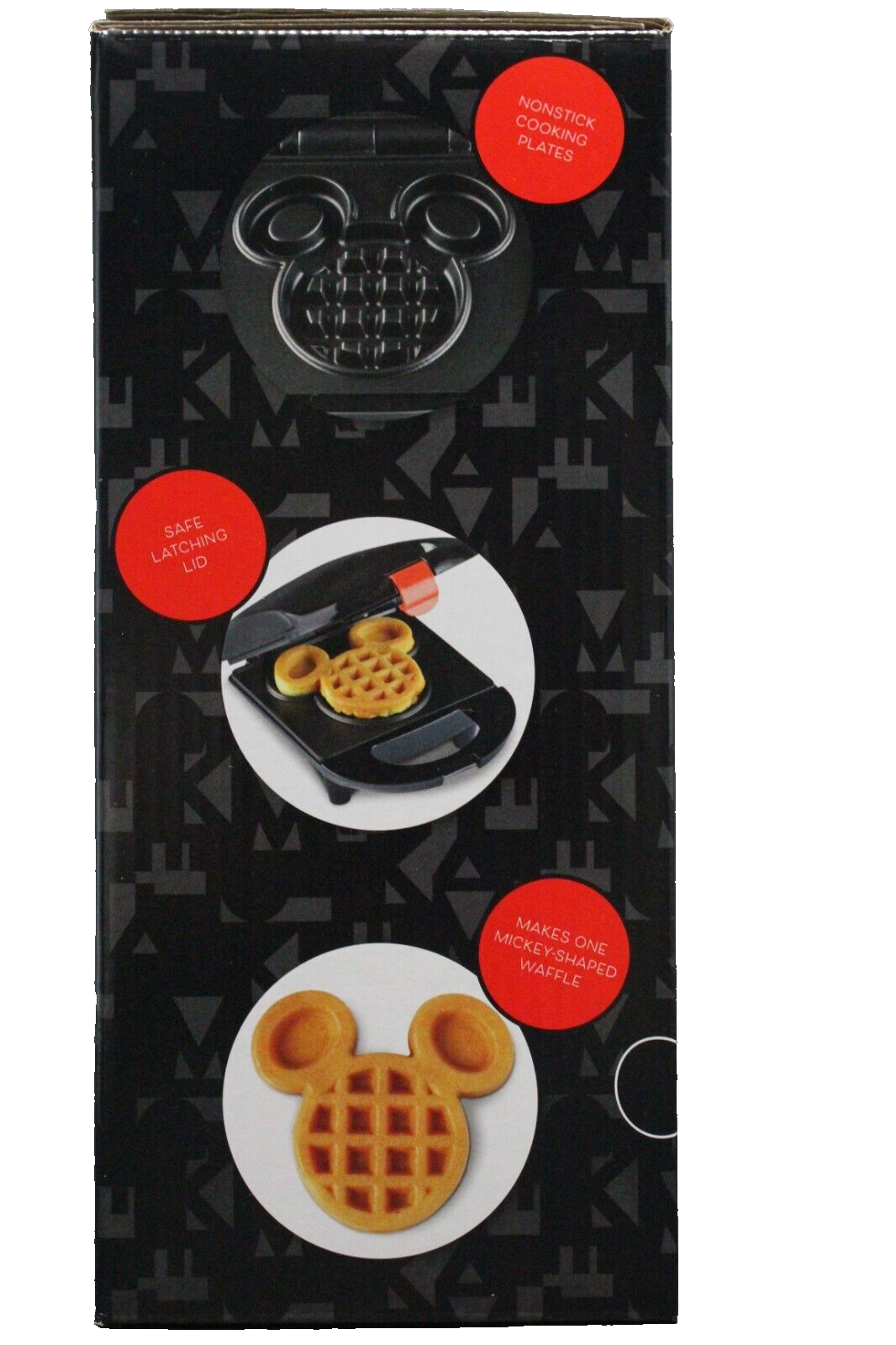 Disney Mickey Mouse Waffle Maker iron NEW NIB Non Stick Black Intertek