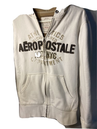 Aeropostale Full Zip Hoodie Men’s Size Medium ( Bin 110) Missing Tie In Hoodie .