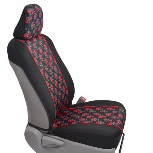 Bonitas fundas de asiento de auto con patrón rosa para asientos delanteros con reposacabezas - Imagen 3 de 8