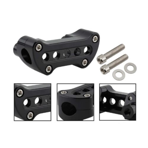 1" Black Bar Handlebar Riser Top Clamp Kit For Most Harley Street bob Softail - Picture 6 of 11