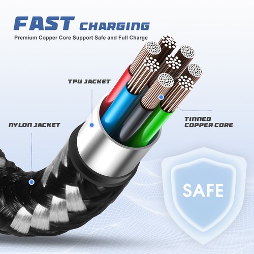 Type USB C Cable FAST Charger Cord for JBL Charge 5, 4, FLIP 6, FLIP 5 Speaker - Picture 3 of 11