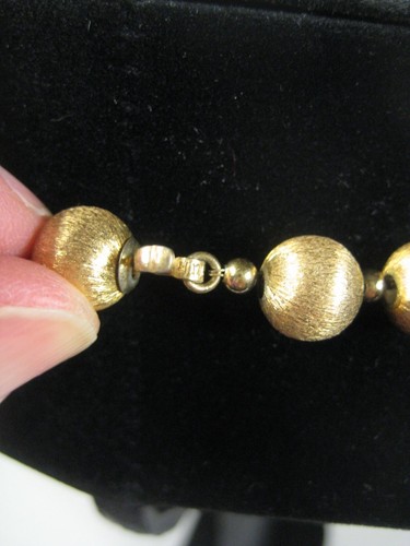 Collar de cuentas Napier tono dorado cepillado 18 pulgadas gargantilla collar de hilo vintage - Imagen 12 de 13