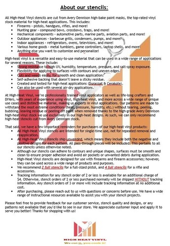 High Heat Duracoat Vinyl Firearm Stencil 10" x 12" - Kryptek strips styling - Picture 3 of 4