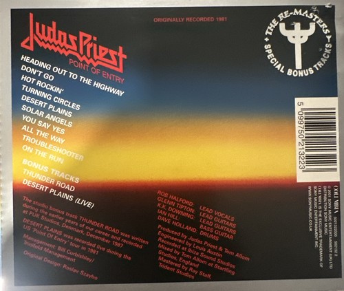 Judas Priest - Point of Entry CD 2001 Columbia – CK 85436 [Remaster] *EU - Picture 2 of 3