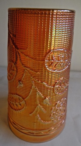 Vintage Carnival Glass Tumblers Rose Spears Jain Glass India Rare Collect #27 F - Picture 5 of 6