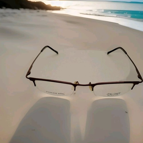 ITALICIZE MICROSTYLE EYEGLASS FRAME 44 S.D. WINE 45-19-135 STAINLESS STEEL $150. - Picture 1 of 7