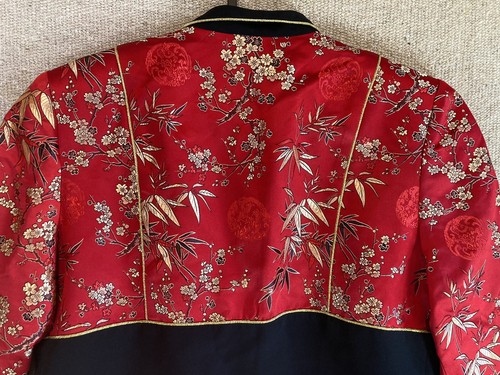 *RARE* VTG ZOLA KELLER Womens Sz 6 Bolero Jacket Embroidered Floral Red Gold - Picture 10 of 10