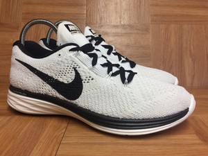 RARE-Nike-Flyknit-Lunar-3-Sail-Black-Women-s-Sz-8-5-698182-101-Running-Shoes