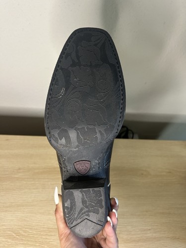 EC Ariat AUTRY Western Riding Boots Black Leather Women’s Size 8.5B Extra Narrow - Picture 6 of 13