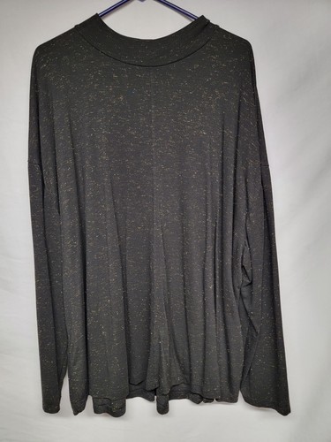Terra & Sky Black w/Gold Metallic Thread Long Sleeve Blouse (Size 3X (24W-26W))