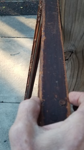 ANTIQUE LARGE HAND CARVED CHINESE WOODEN RED PICTURE FRAME CINNABAR 42"X 26 1/2" - Picture 16 of 24