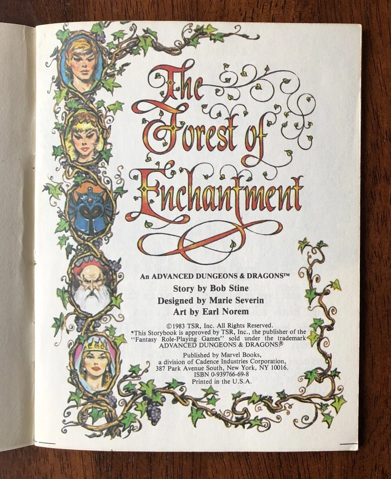 Libro de cuentos TSR Advanced Dungeons & Dragons The Forest of Enchantment 1983 de colección Foto 3 de 4