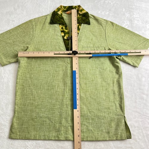 Vintage Iolani Hawaii Shirt Mens Small Green Loop Collar Short Sleeve Aloha Tiki - Picture 5 of 11