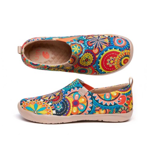 Women Size 5-11 UIN Slip On Shoes Canvas Comfortable Loafers "Blossom" - Picture 6 of 9