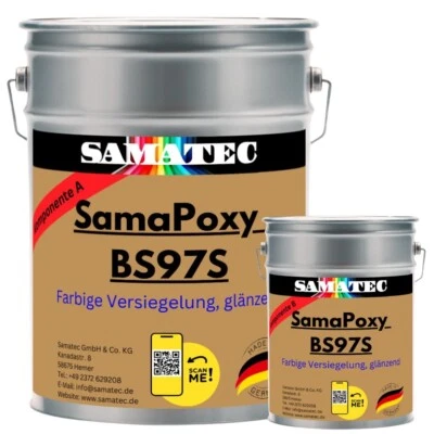 SAMATEC Bodenbeschichtung glänzend Epoxidharz Bodenfarbe Beschichtung Farbe Epoxy BS97S