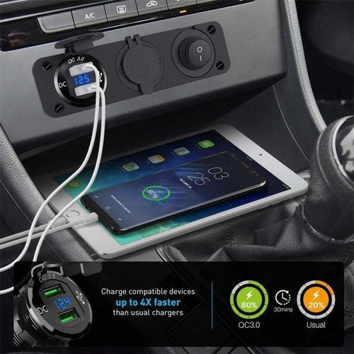 USB Steckdose Wohnmobil 12V Auto QC 3.0 Mit Schalter USB Einbau Buchse DC 12V DE - Zdjęcie 12 z 14