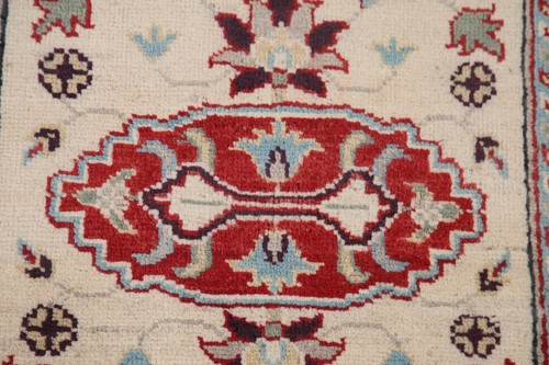 Ivory Super Kazak Geometric Narrow Runner Rug 2' 9" x 9' 10" Hand-knotted Carpet - Bild 7 von 12