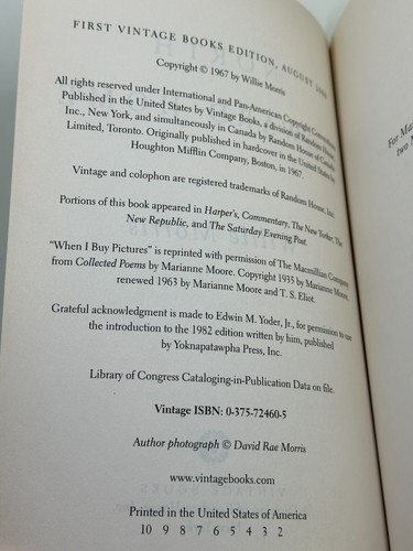 North Toward Home by Willie Morris - Like New - First Edition by Vintage Books - Picture 5 of 5