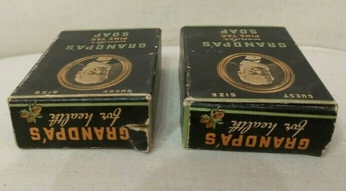 VINTAGE GRANDPAS WONDER PINE TAR SOAP CINCINNATI OHIO GUEST SIZE 2 BARS - Picture 3 of 8