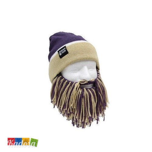 Berretto con BARBA Bicolor Viola e Beige BEARD HEAD - Cappello Sci  Snowboard | eBay