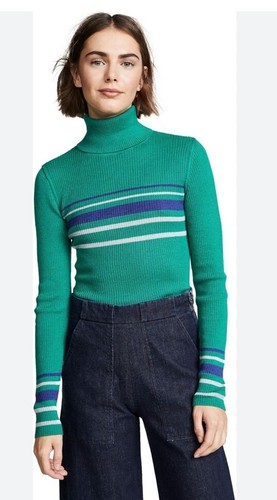 Free People Aspen gestreifter gerippter Damen-Rollkragenpullover Größe S 128,00 $