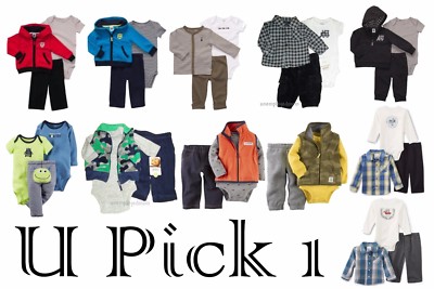 Carters Boys Outfit Pants Bodysuit Shirt 2 piece Set Baby Little Layette Wonders