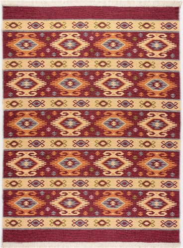 Turkish Kilim Tapestry Reversible Multi-Color Decorative Area Rug 5'3" x 7'6"