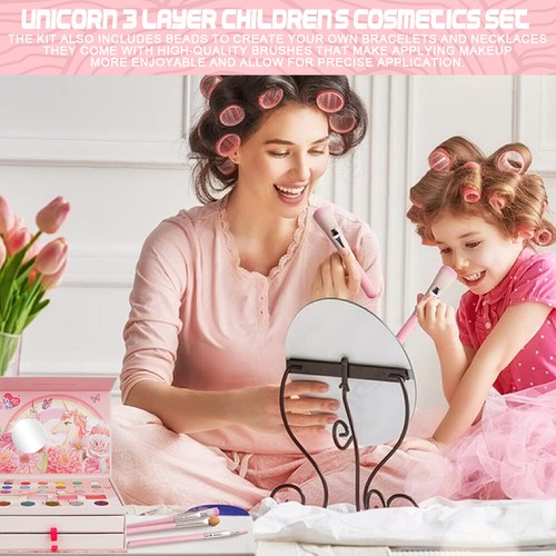 Kinderschminke Set Mädchen Schminkkoffer Mädchen, Einhorn Geschenke Waschbar - Bild 7 von 20