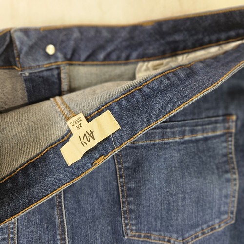 Azy Jean langer Rock Damen Gr. 2XL XXL Blau Denim Stretch Elastisch Hoher Bund Saum - Bild 10 von 10