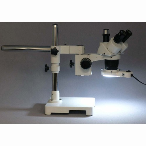 Microscopio estéreo trinocular con soporte de pluma AmScope 10X y 30X + luz fluorescente - Imagen 4 de 8