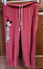 Disney Red Original Mickey Mouse Joggers Women's Size Medium Drawstring