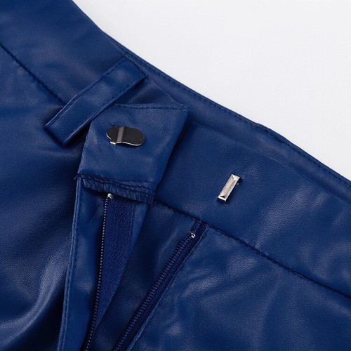 Ladies Casual PU Leather High Waist Pant Pocket Straight Leg Trousers Party SIZE - Picture 17 of 21