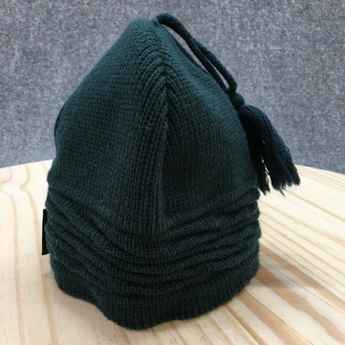 Wigwam Tassel Beanie Hat Youth Green One Size Adjustable Slouch Knitted Acrylic - Picture 6 of 11