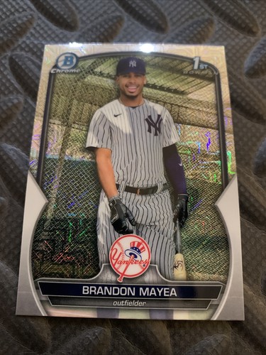 2023 Bowman Chrome Mega Box Prospects BCP-188 Brandon Mayea 1st Yankees - Picture 2 of 3