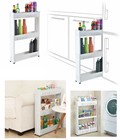 3 Tier Slide Out Multi Storage Cabinet Tower Folding Rolling Castor Trolley Rack